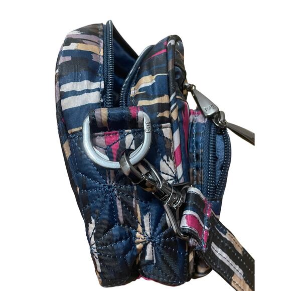 Lug‎ Carousel Crossbody Bag Convertible belt bag Navy Blue Abstract Cream Pink - Picture 7 of 10